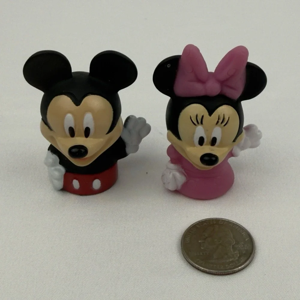 Disney Finger Puppets Lot Mickey Minnie Goofy Pluto Pete PVC Cake Toppers